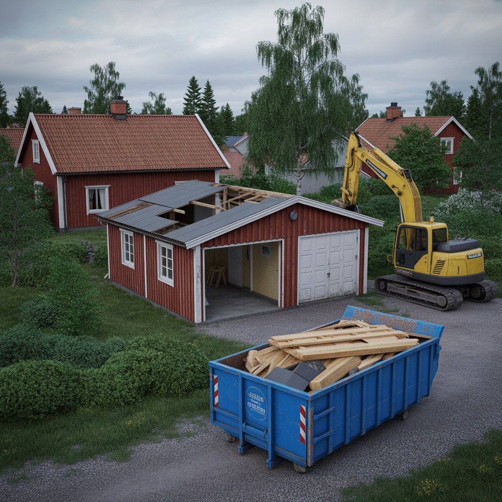 garage som ska rivas kostnad tillstand och bortforsling
