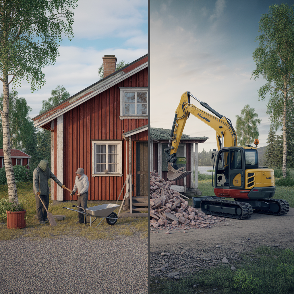 handrivning kontra maskinrivning kostnad och tid